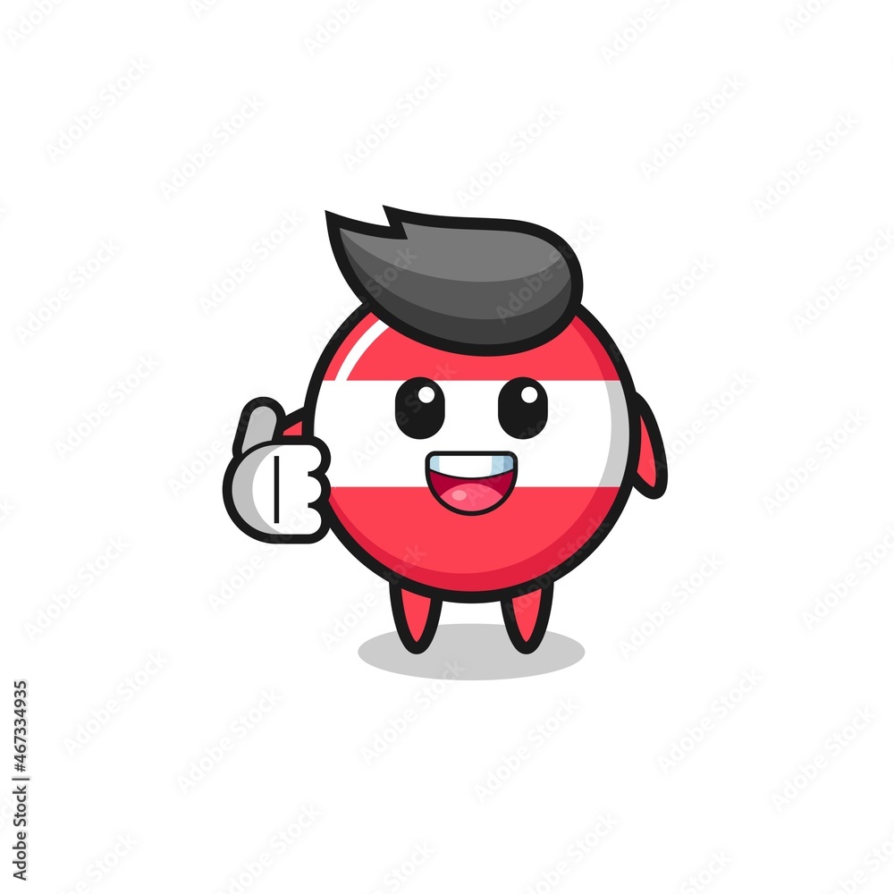 austria flag mascot doing thumbs up gesture austria flag mascot doing thumbs up gesture