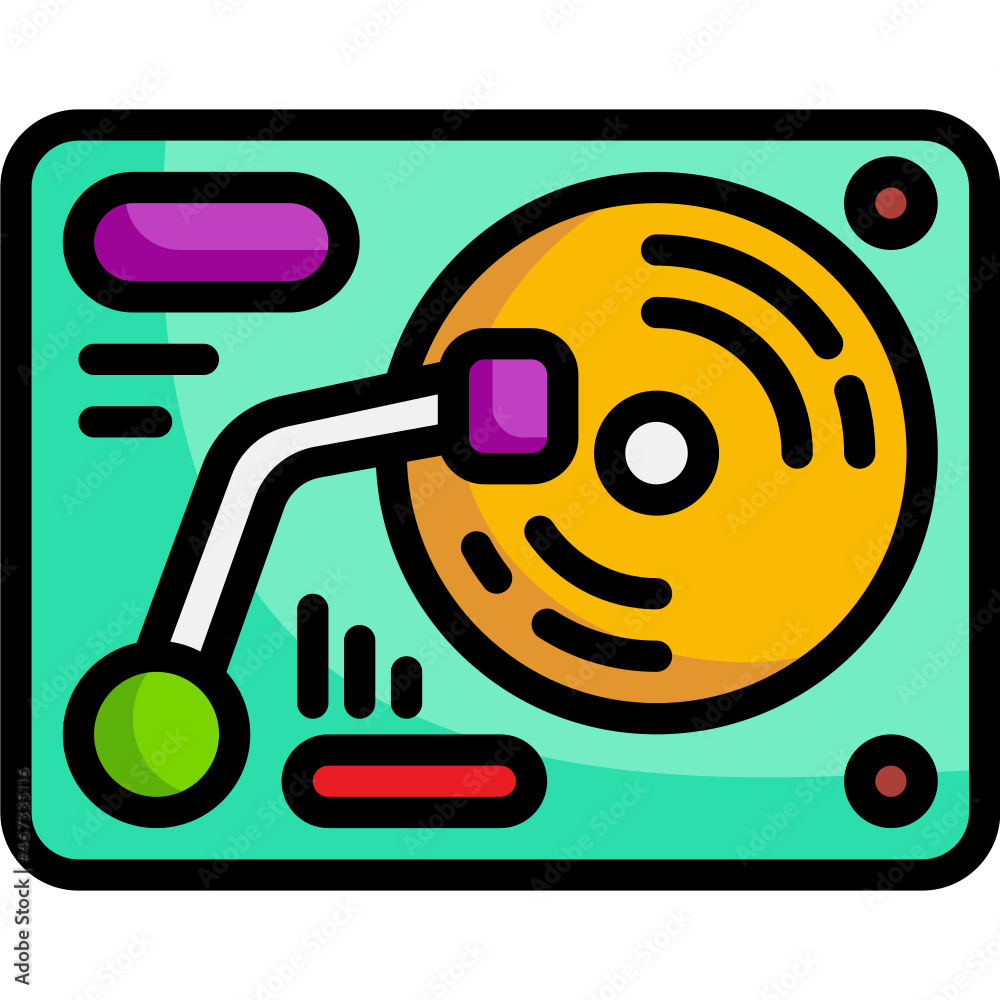 turntable line icon