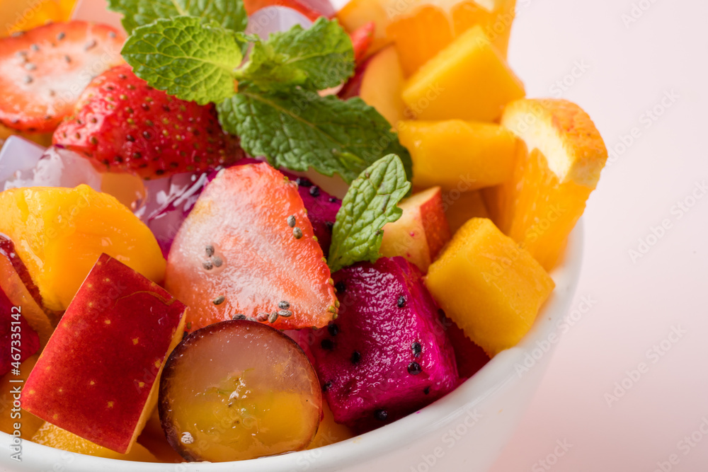 Fruit salad is a dish consisting of various kinds of fruit. fruit salad can be served as an appetizer, a side salad, or a dessert. Fruit salad is a dish consisting of various kinds of fruit. fruit salad can be served as an appetizer, a side salad, or a dessert.