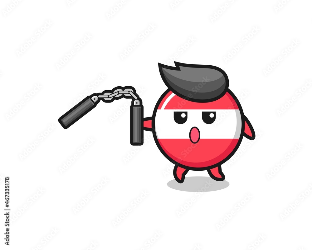 cartoon of austria flag using nunchaku cartoon of austria flag using nunchaku
