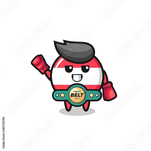 austria flag boxer mascot character