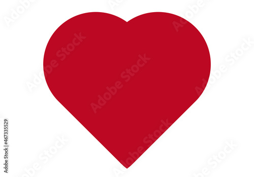 Icono rojo de corazón en fondo blanco.