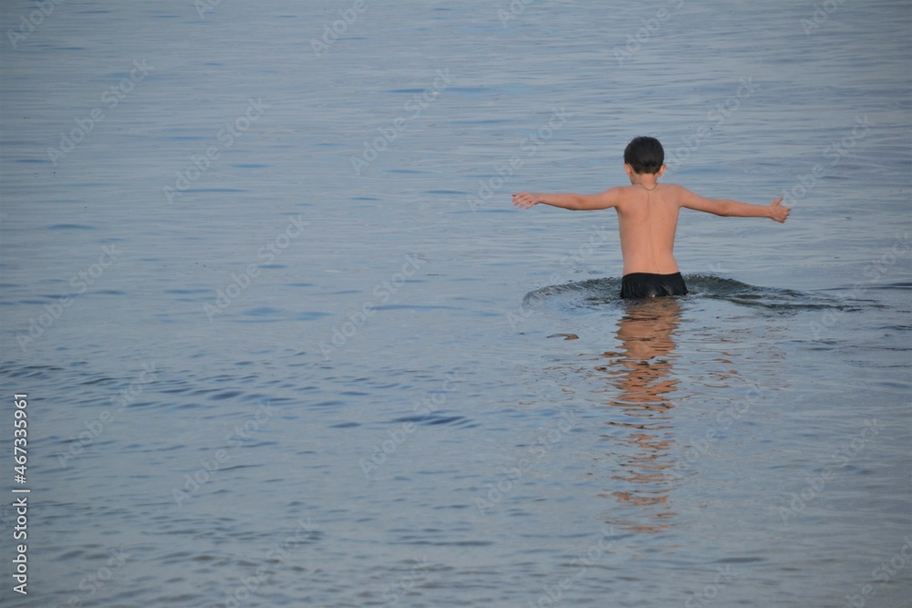 Fototapeta premium person on the sea