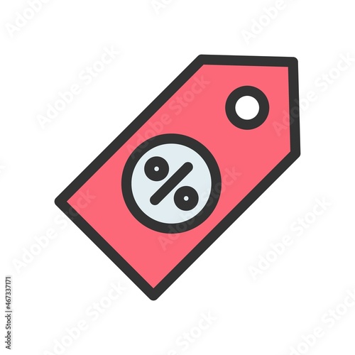 Discount Tag Line Filled Vector Icon Design