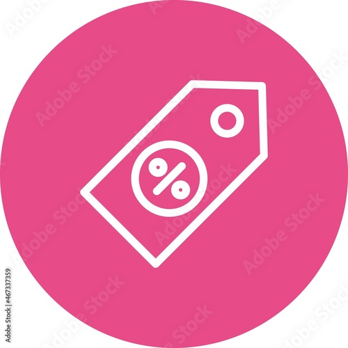 Discount Tag Line Circle Vector Icon Design