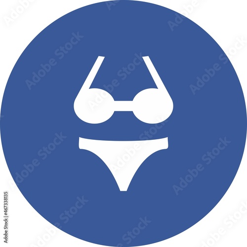 Bikni Glyph Circle Vector Icon Design photo