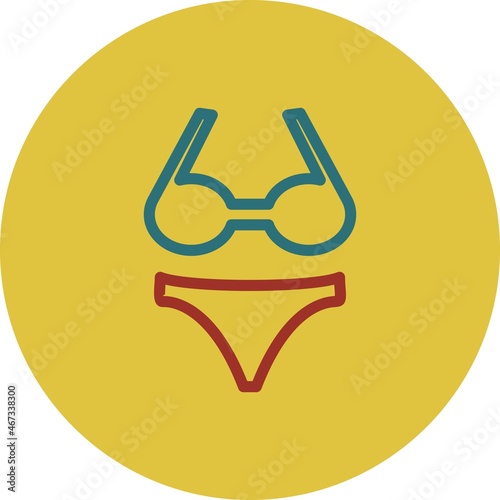 Bikni Line Tow Color Vector Icon Design photo