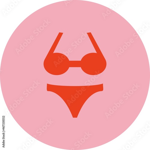 Bikni Flat Circle Vector Icon Design photo