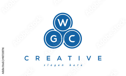 WGC creative circle three letters logo design with blue	 photo