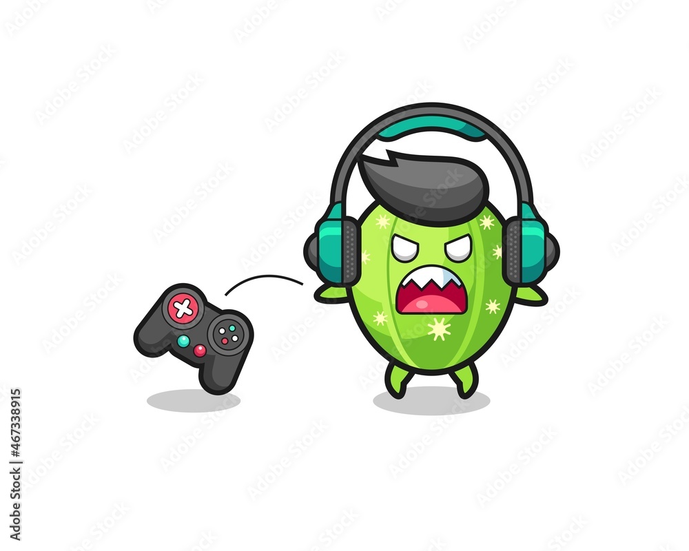 cactus gamer mascot is angry cactus gamer mascot is angry