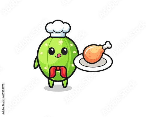 cactus fried chicken chef cartoon character