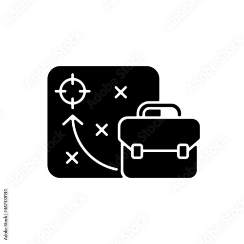 black business strategy plan and briefcase clip art preview