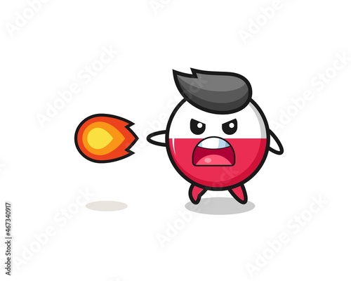 cute poland flag mascot is shooting fire power © heriyusuf