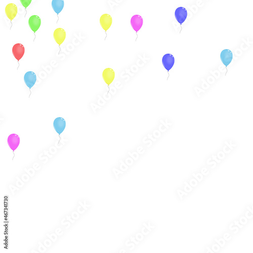 Red Air Background White Vector. Helium Happy Template. Purple Inflatable. Bright Confetti. Surprise Celebration Border.