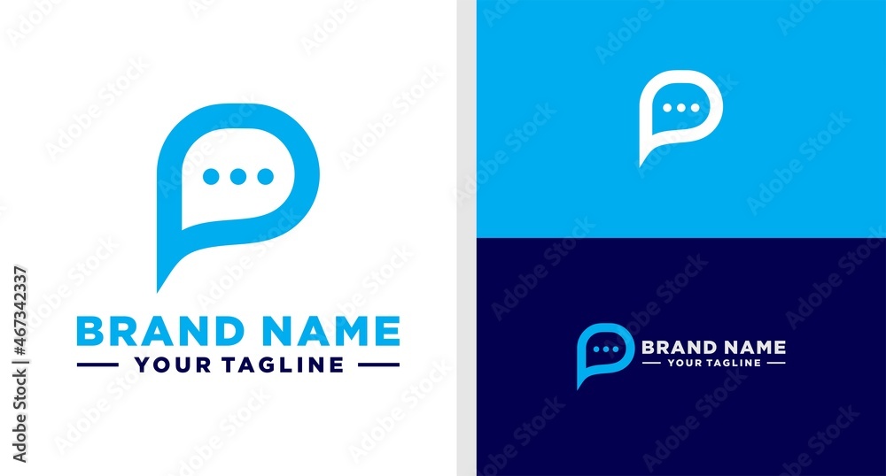 LETTER P LOGO BUBBLE CHAT NEGATIVE SPACE EDITABLE LETTER P LOGO BUBBLE CHAT NEGATIVE SPACE EDITABLE