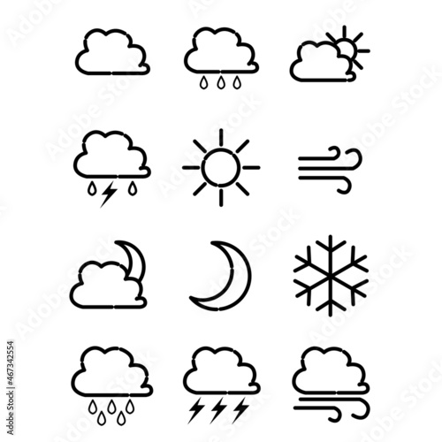Weather forecast icon design with line art style. design for applications and presentations.