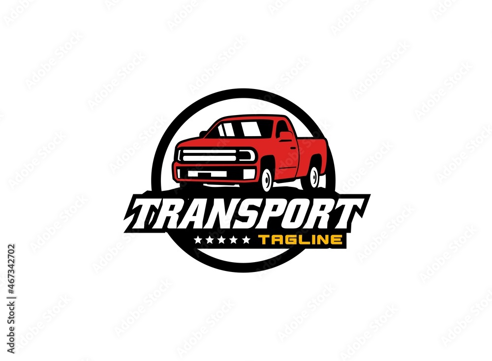 Truck logo vector for transportation company. Vehicle equipment template vector illustration for your brand.