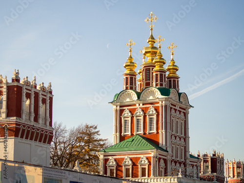 The golden domes of the church