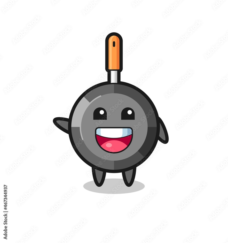 happy frying pan cute mascot character happy frying pan cute mascot character