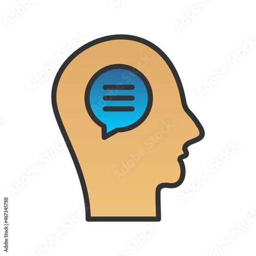 Speak Line Filled Gradient Vector Icon Design