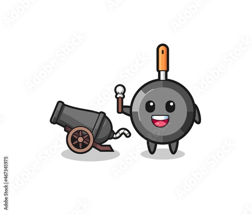 cute frying pan shoot using cannon