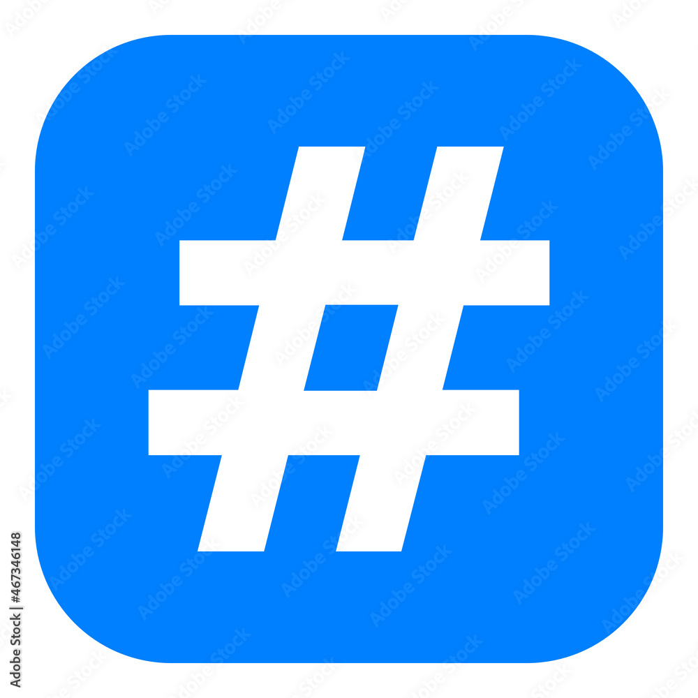 Obraz premium Hashtag und App Icon