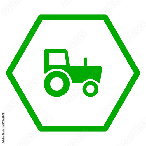 Traktor und Sechseck