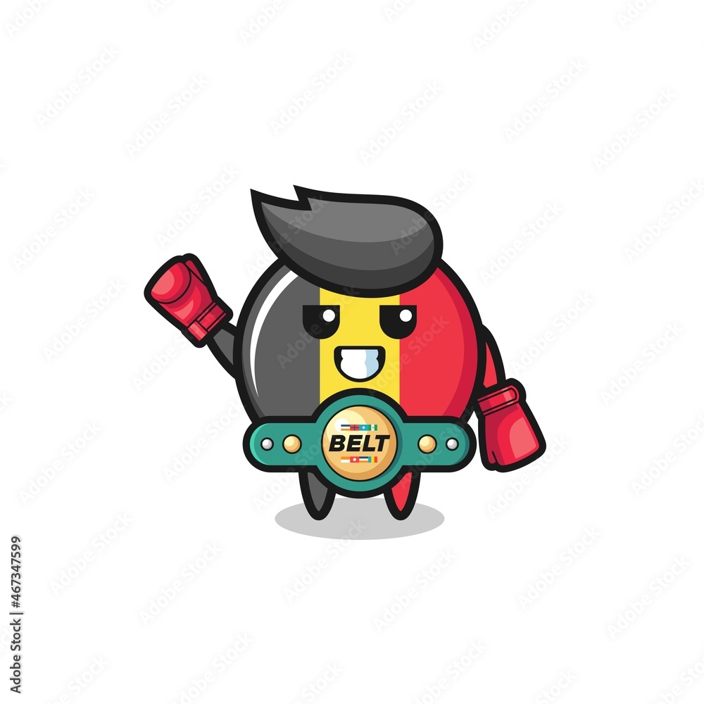 Obraz premium belgium flag boxer mascot character