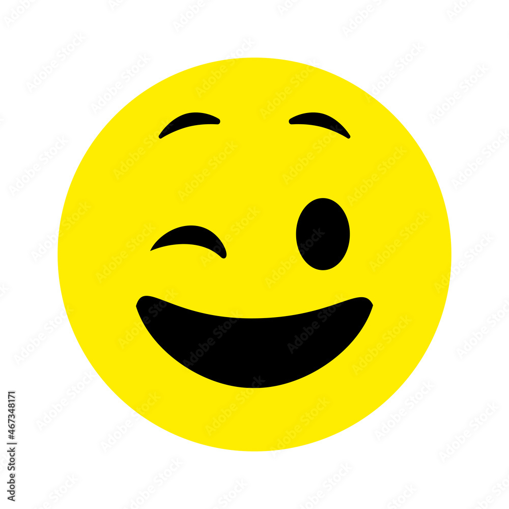Fototapeta premium Smiley face. Emoji icon vector. Emoticon sign. Positive emotions. Vector illustration.