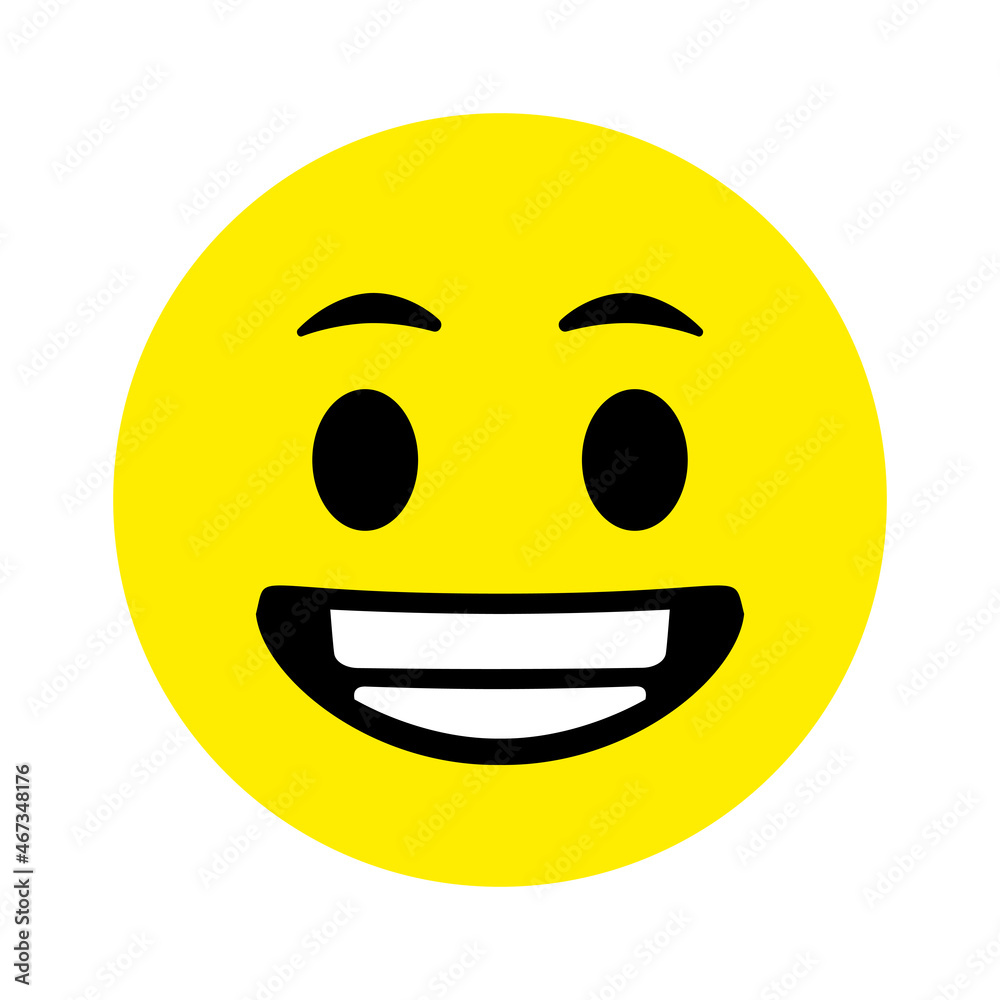 Fototapeta premium Smiley face. Emoji icon vector. Emoticon sign. Positive emotions. Vector illustration.