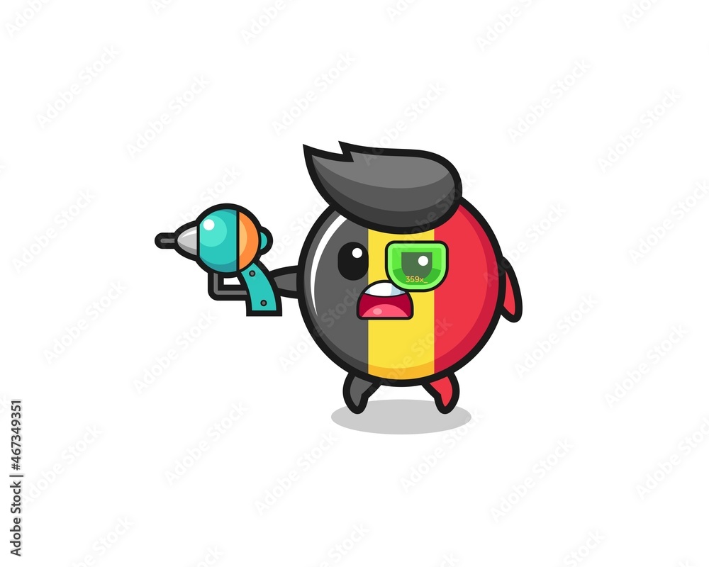 cute belgium flag holding a future gun