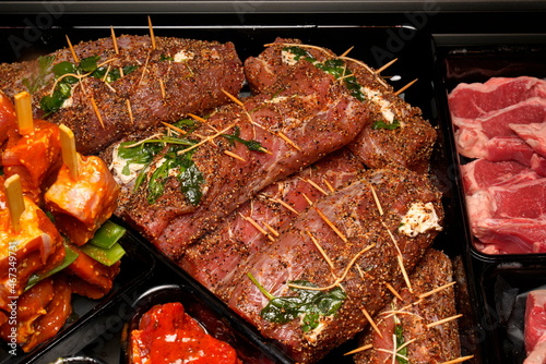 Obraz na płótnie gefülltes Grillfleisch w salonie
