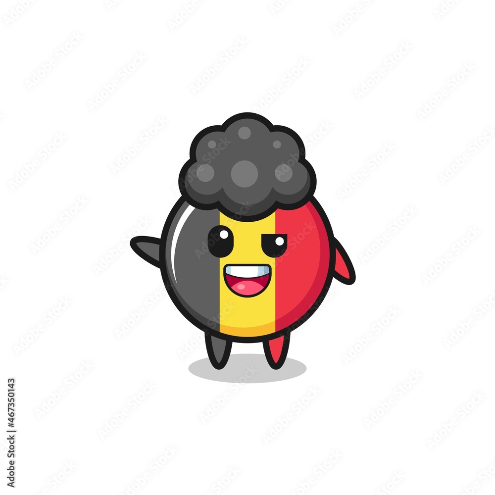 Naklejka premium belgium flag character as the afro boy
