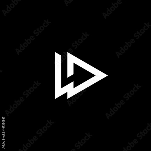 W and play button logo design