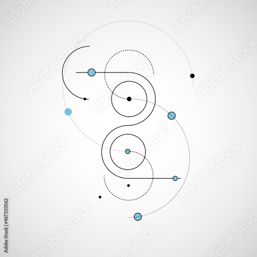 Abstract background with circles and dots. Connect technology vector. Brochure cover template