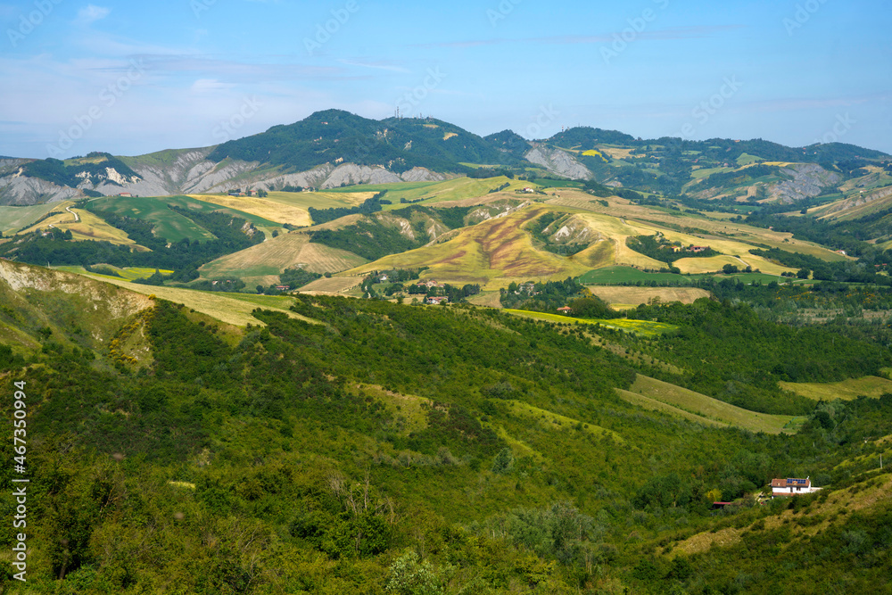 Rural landscape on the hills near Imola and Riolo Terme