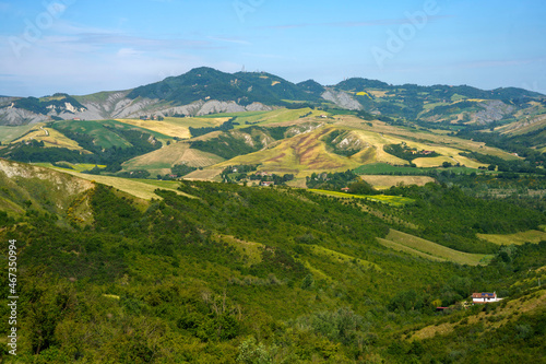 Rural landscape on the hills near Imola and Riolo Terme