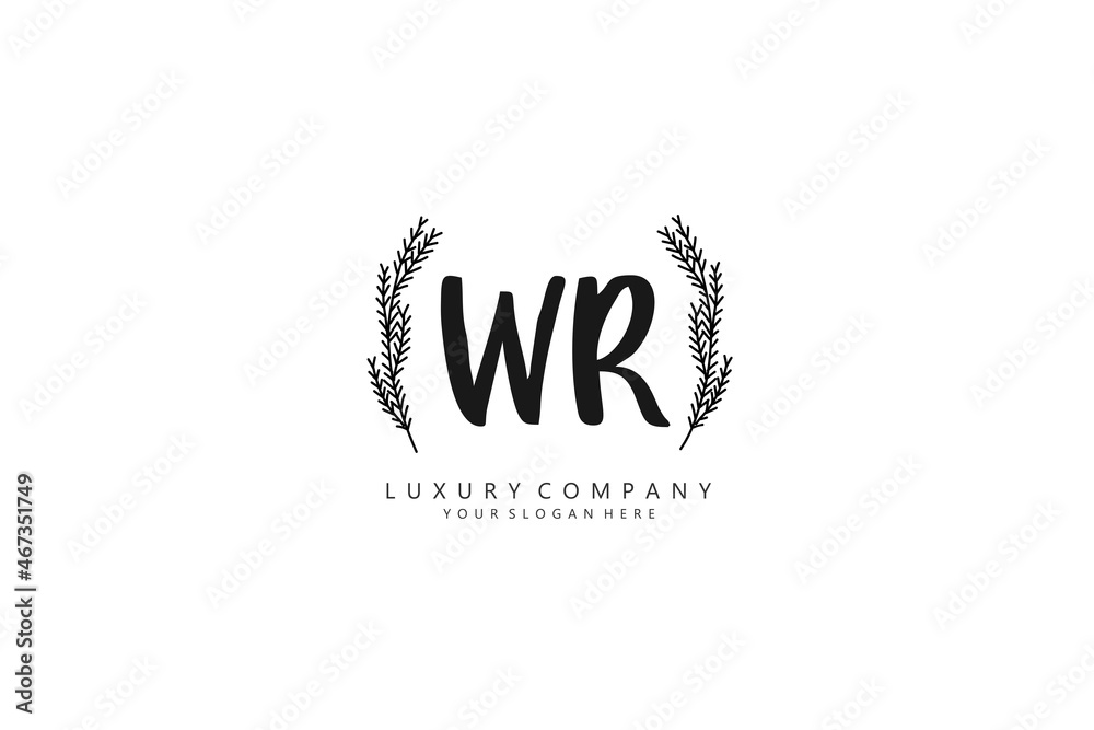 W R WR logo, Initial lettering handwriting or handwritten for identity. Logo with signature and hand drawn style. W R WR logo, Initial lettering handwriting or handwritten for identity. Logo with signature and hand drawn style.