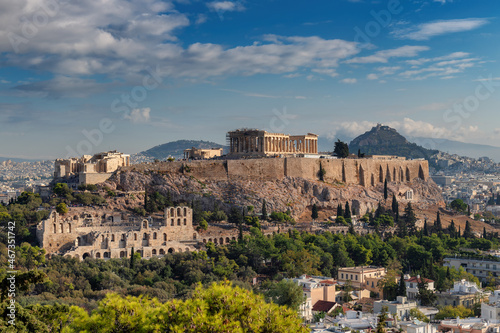 Acropolis of Athens, Greece, with the Parthenon Temple