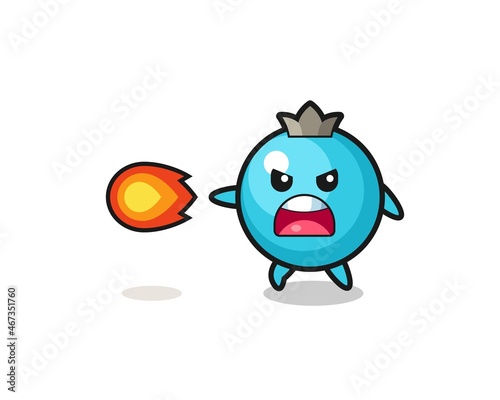 cute blueberry mascot is shooting fire power © heriyusuf