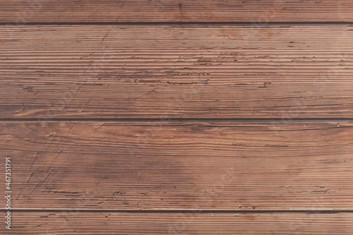 Top view of brown wooden table with space for text