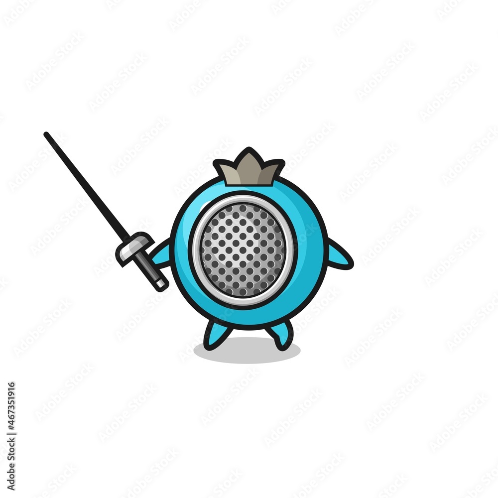 blueberry earth cartoon as fencer mascot blueberry earth cartoon as fencer mascot
