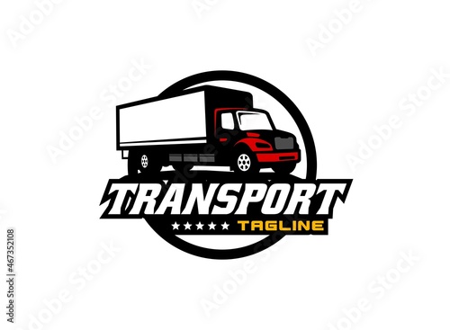 Truck logo vector for transportation company. Vehicle equipment template vector illustration for your brand.