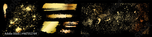 Gold, black, white marble template, artistic covers design, colorful texture. Vector illustration.	