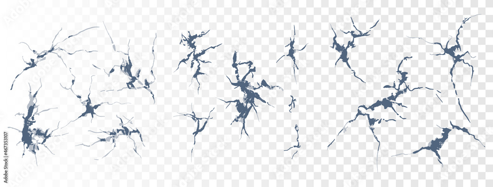 Obraz premium A set of texture elements. Cracks. Vector. Template for design and web