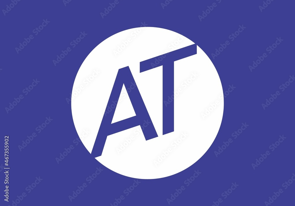 Obraz premium Unique shape of AT initial letter