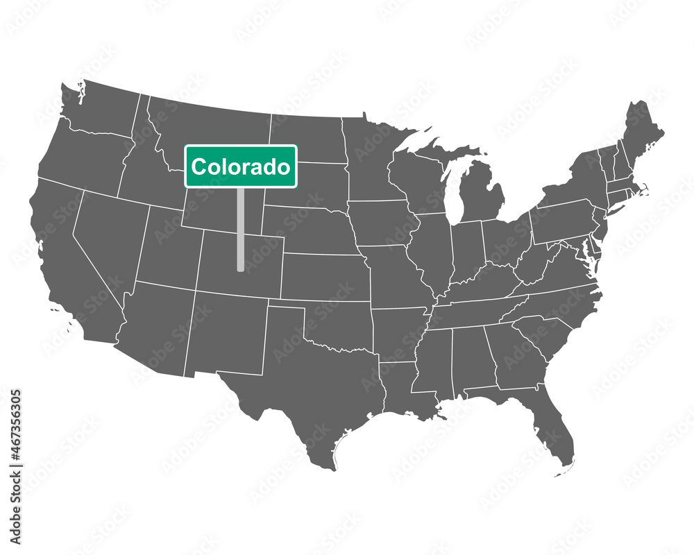 Colorado Ortsschild und Karte der USA Stock-Vektorgrafik | Adobe Stock