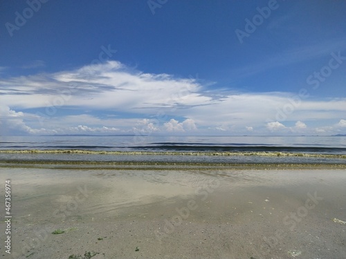 Image of the beach  sea and sky in the tropics.