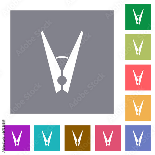 Clothespin square flat icons