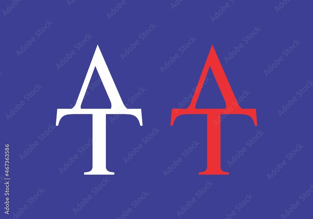 Unique shape of AT initial letter Unique shape of AT initial letter